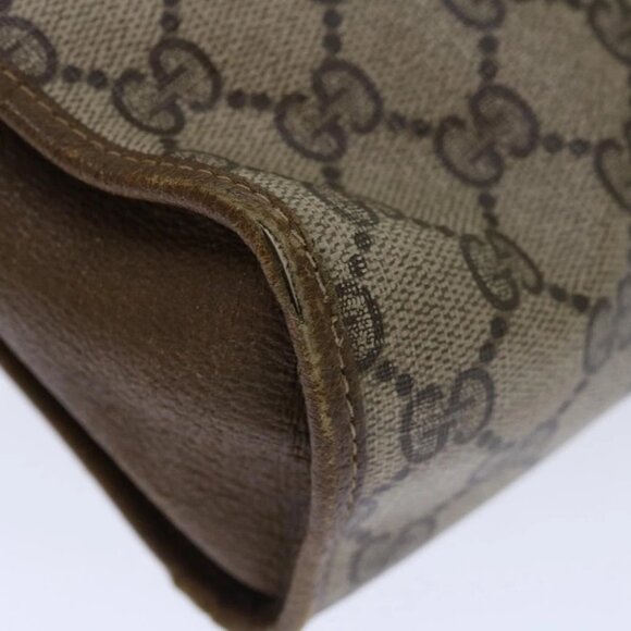 GUCCI GG Supreme Web Sherry Line Clutch Bag PVC Beige Red 89 01 031 Auth 67735 - Picture 2 of 15